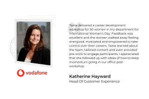 Testimonial from Vodafone employee last International Women's Day