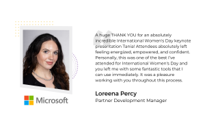 Testimonial from Microsoft employee last International Women's Day